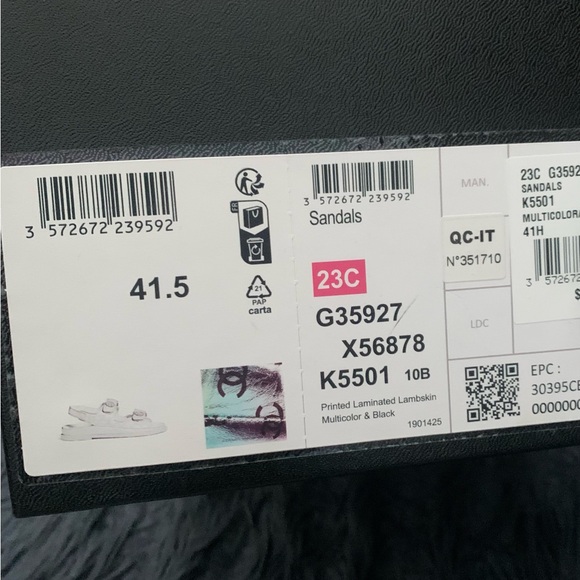 Chanel multicolored metallic lambskin sandals size 41.5 - Picture 6 of 10